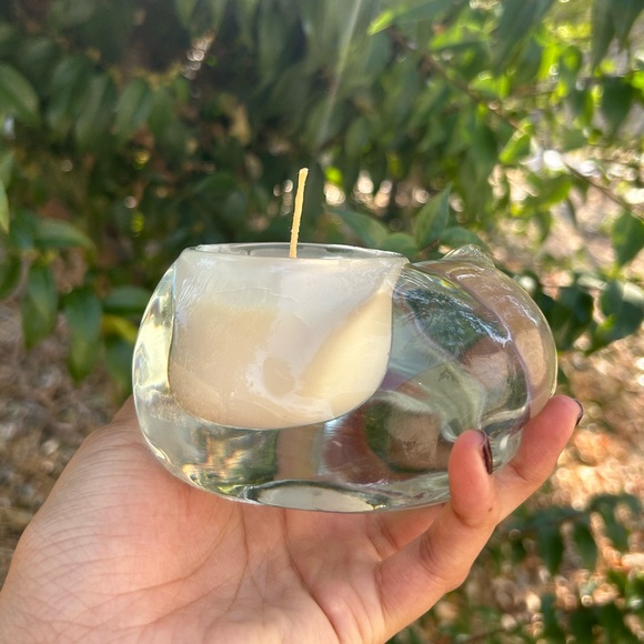 Sleeping cat candle, Indiana glass sleeping cat candle - Picture 3 of 6